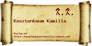 Kesztenbaum Kamilla névjegykártya